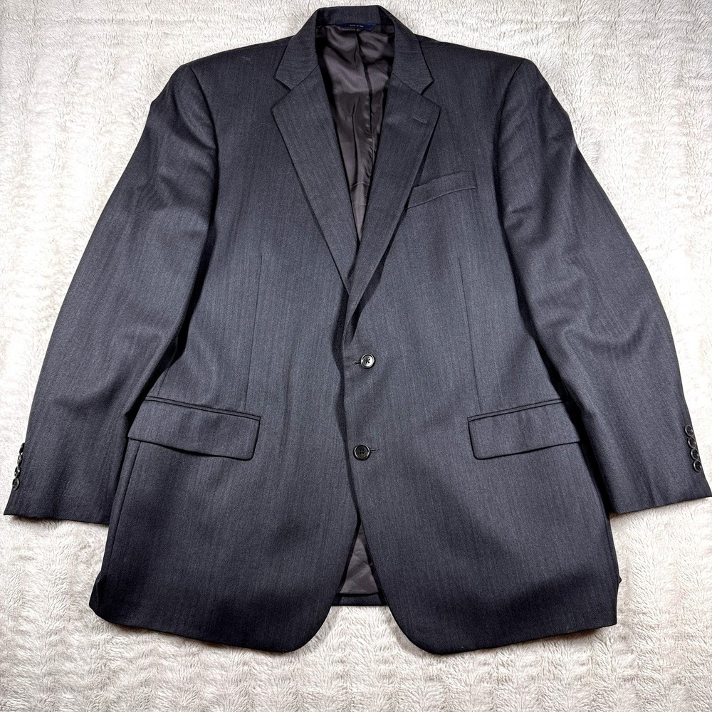 Brooks‎ Brothers 1818 Madison 48L 43W Black Wool Two Button Sport Coat USA